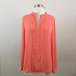 41Hawthorn Pleated  Coral Blouse